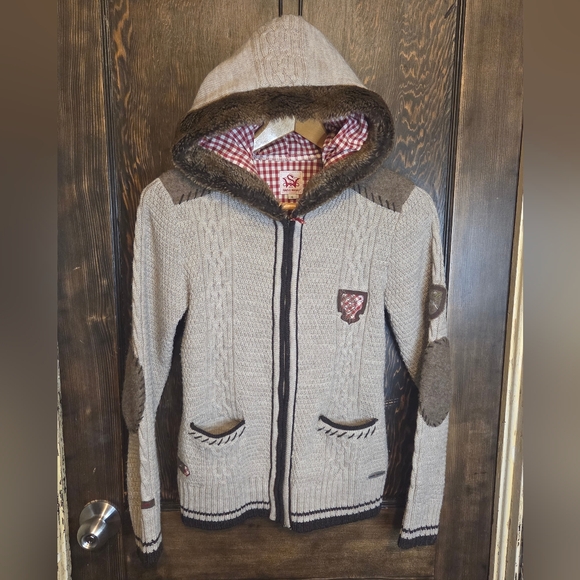 Spieth & Wensky Dakar Traditional Mens Hooded Cardigan sz S